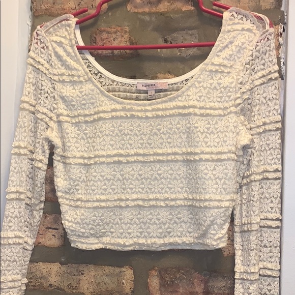 Cream Lace Crop Top - Picture 1 of 2